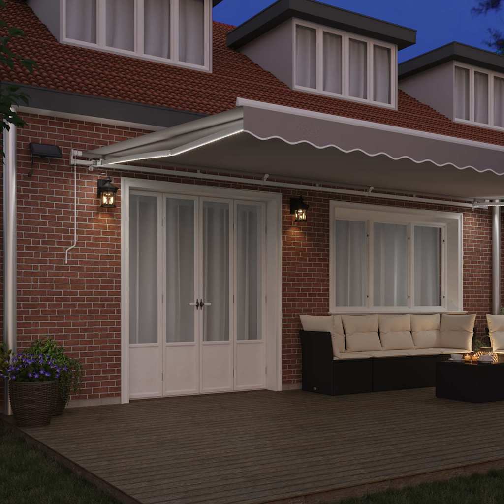 Skrovita tenda Svijetlo siva 600 × 350 cm Tkanina i čelik
