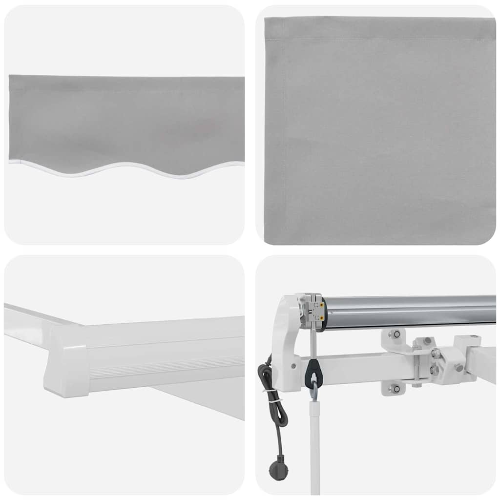 Povlačivi tende Svjetlosiva 600 × 350 cm Tkanina i Aluminij