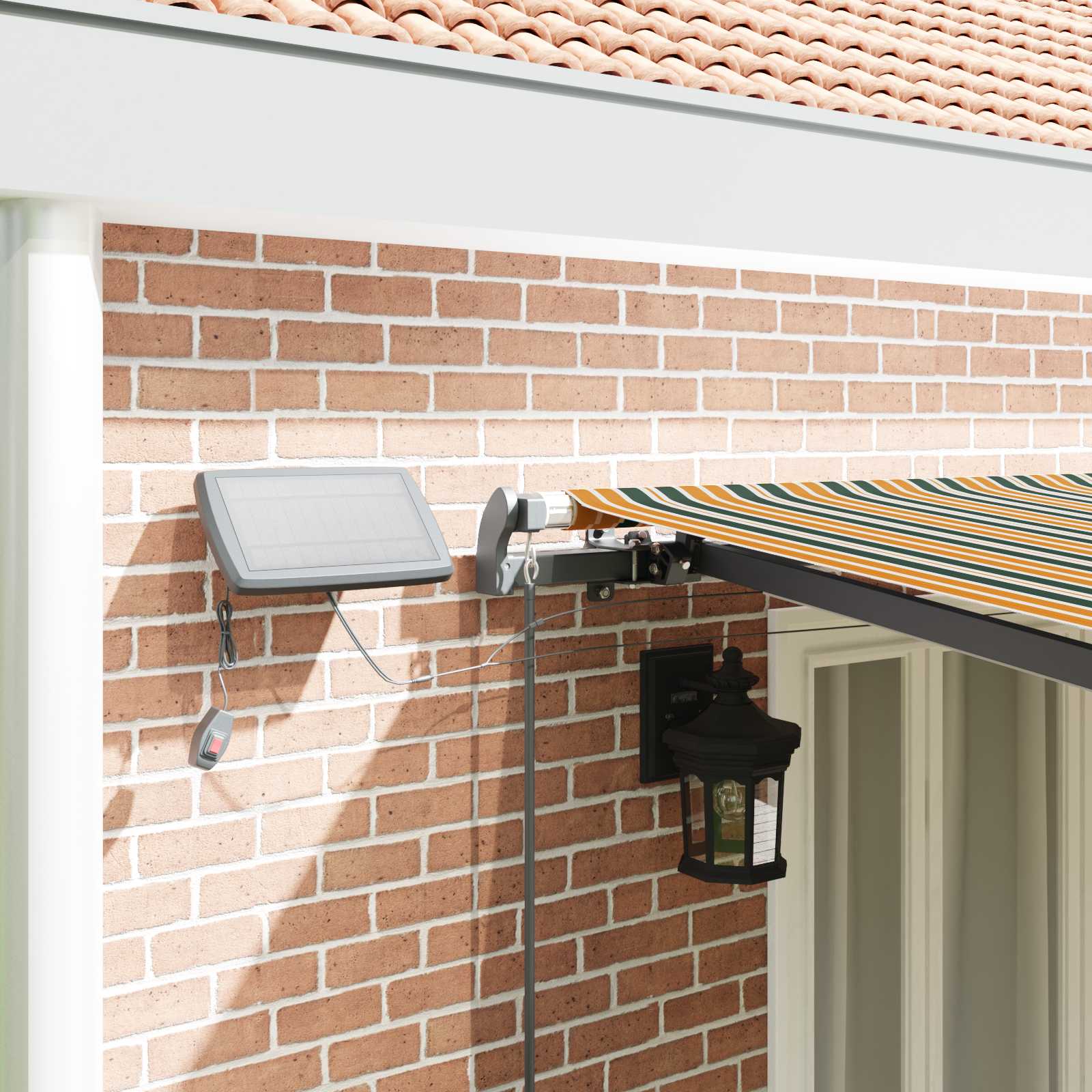 Skrovita tenda S LED lampica Zelena i žuta 600 ×350 cm tkanina
