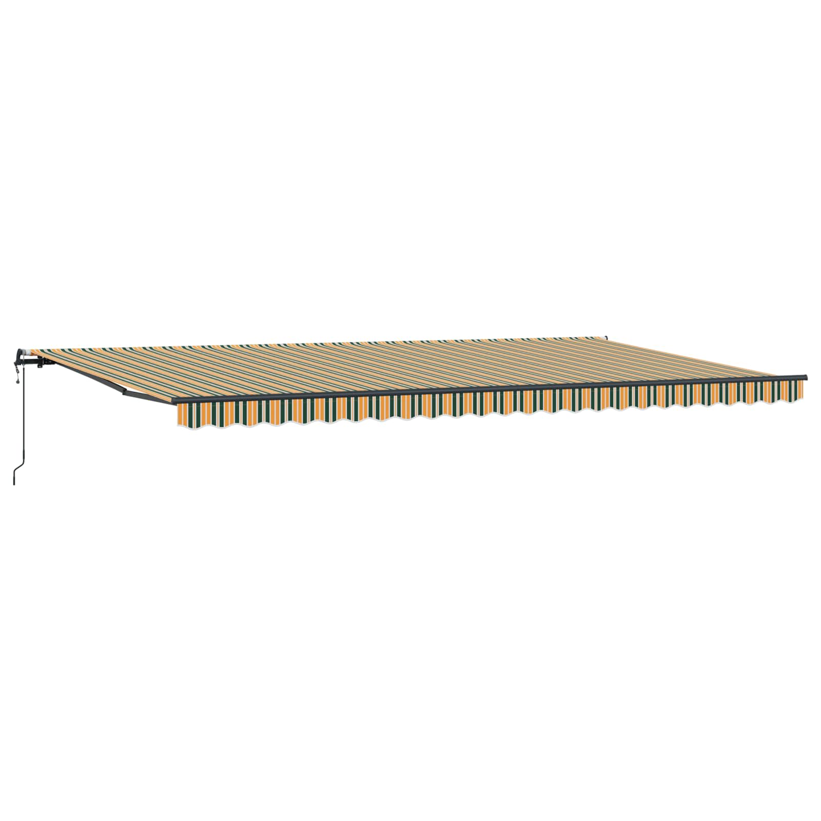 Skrovita tenda Zelena i žuta 600 × 350 cm Tkanina i Aluminij