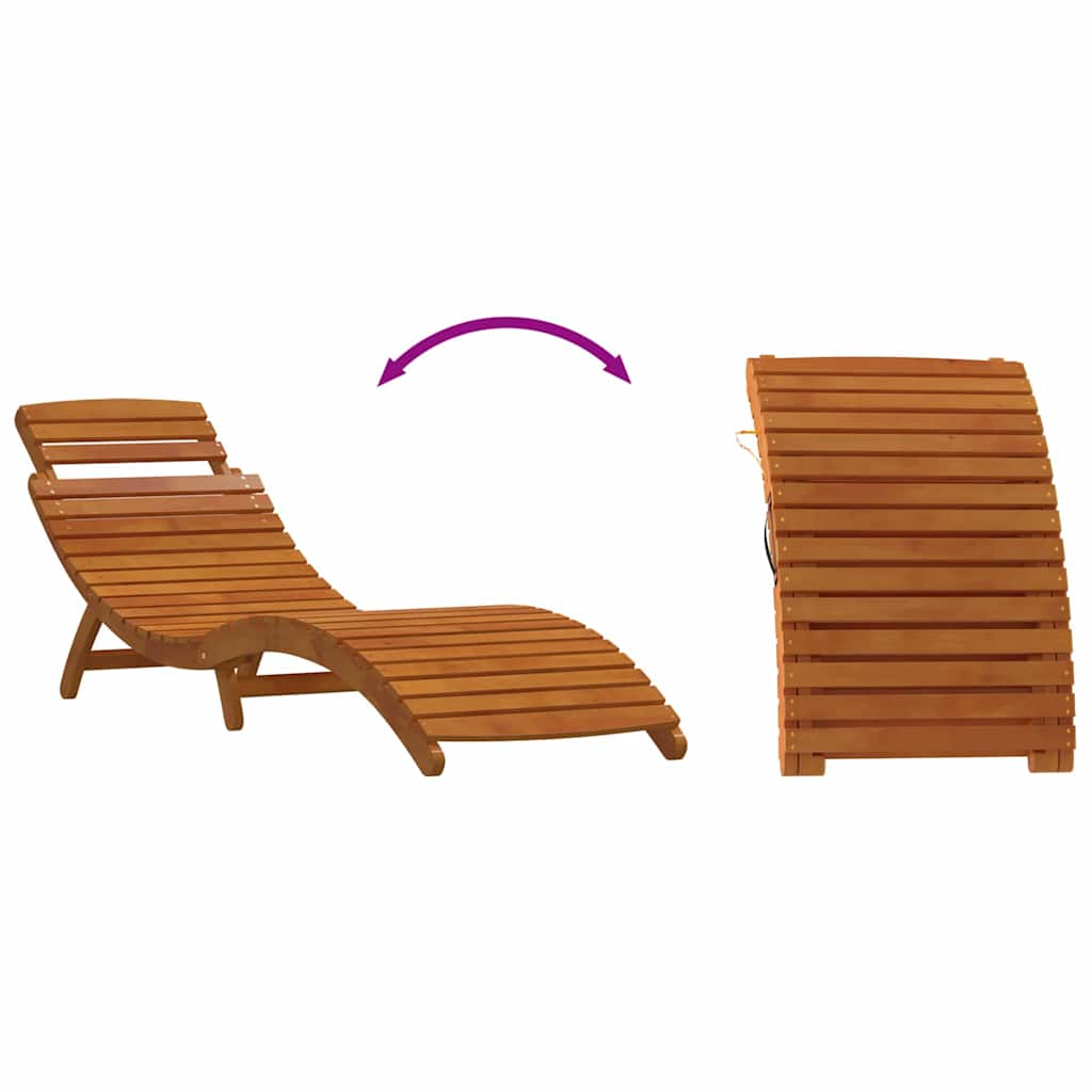 Ležaljka za sunčanje 2 pcs Sivo-smeđa Čvrsto drvo akacije