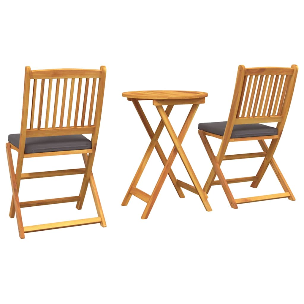 Bistro set za vrt 3 pcs Smeđa Čvrsto drvo akacije