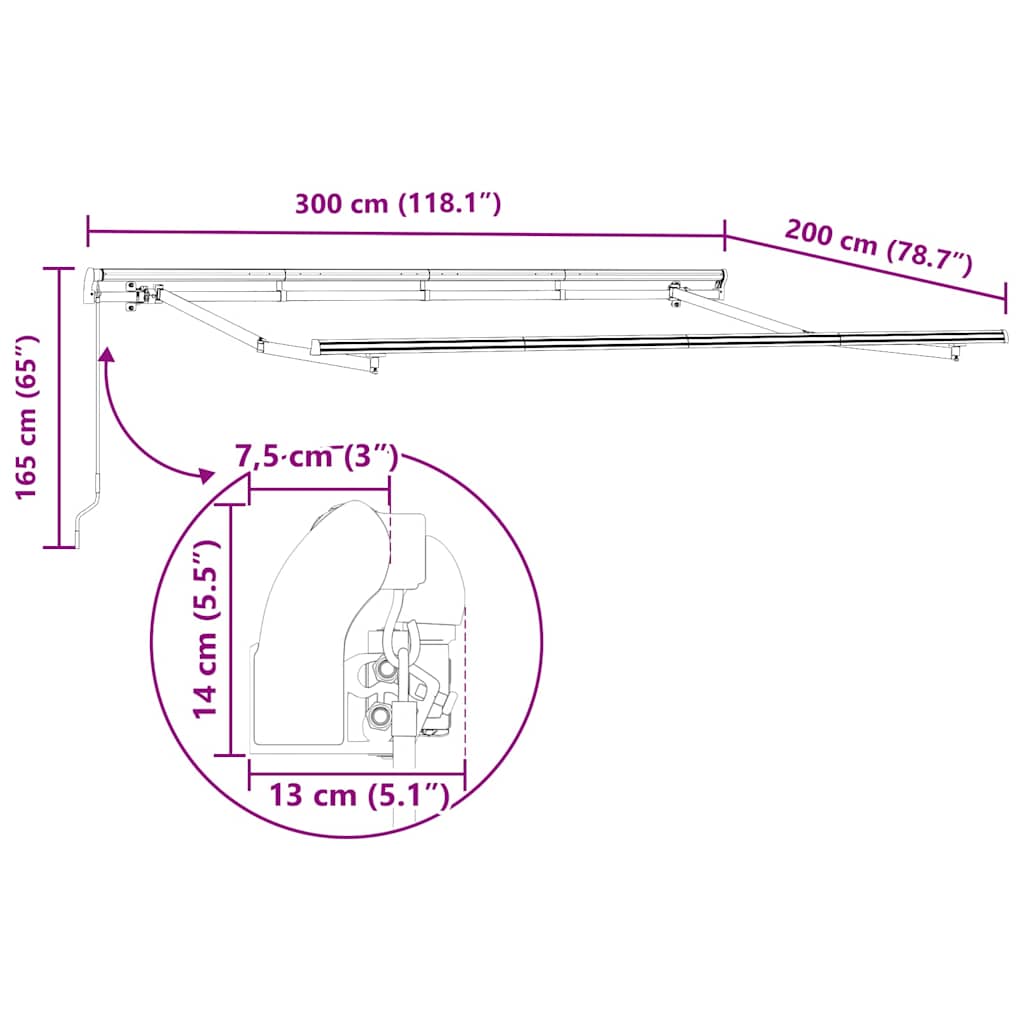 Okvir tende Antracit 3 x 2 m Metal