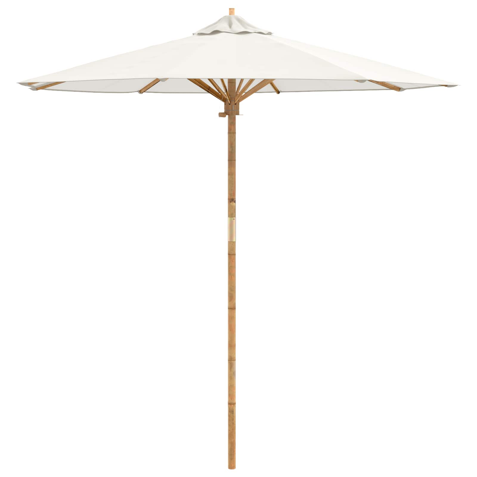 Vrtni suncobran Krem bijela Ø 217 x 230 cm bambus