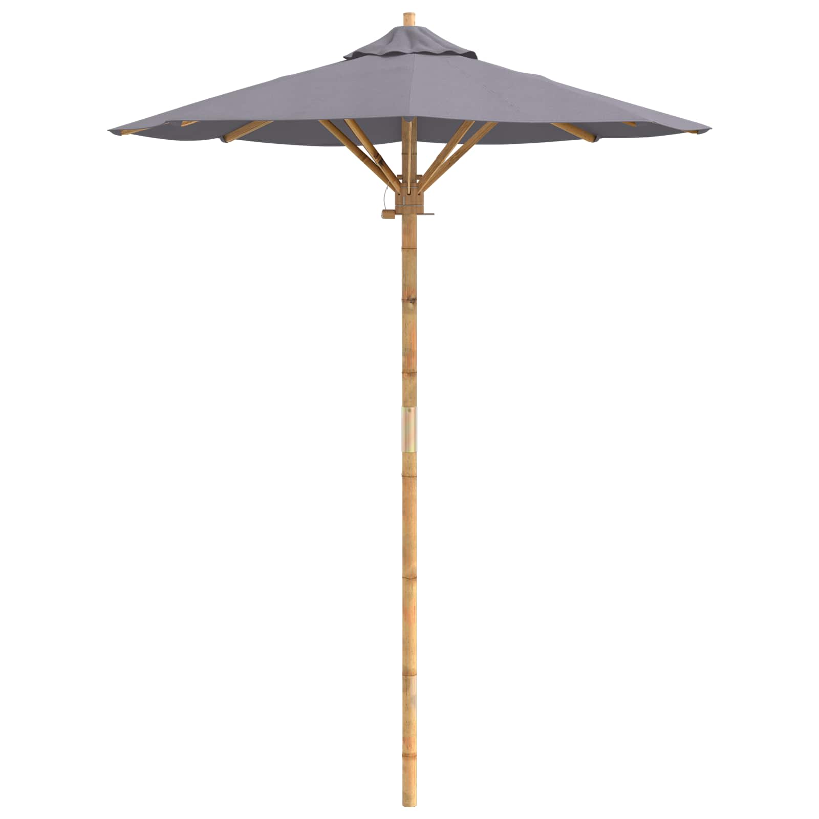 Vrtni suncobran Tamno siva Ø 150 x 210 cm bambus