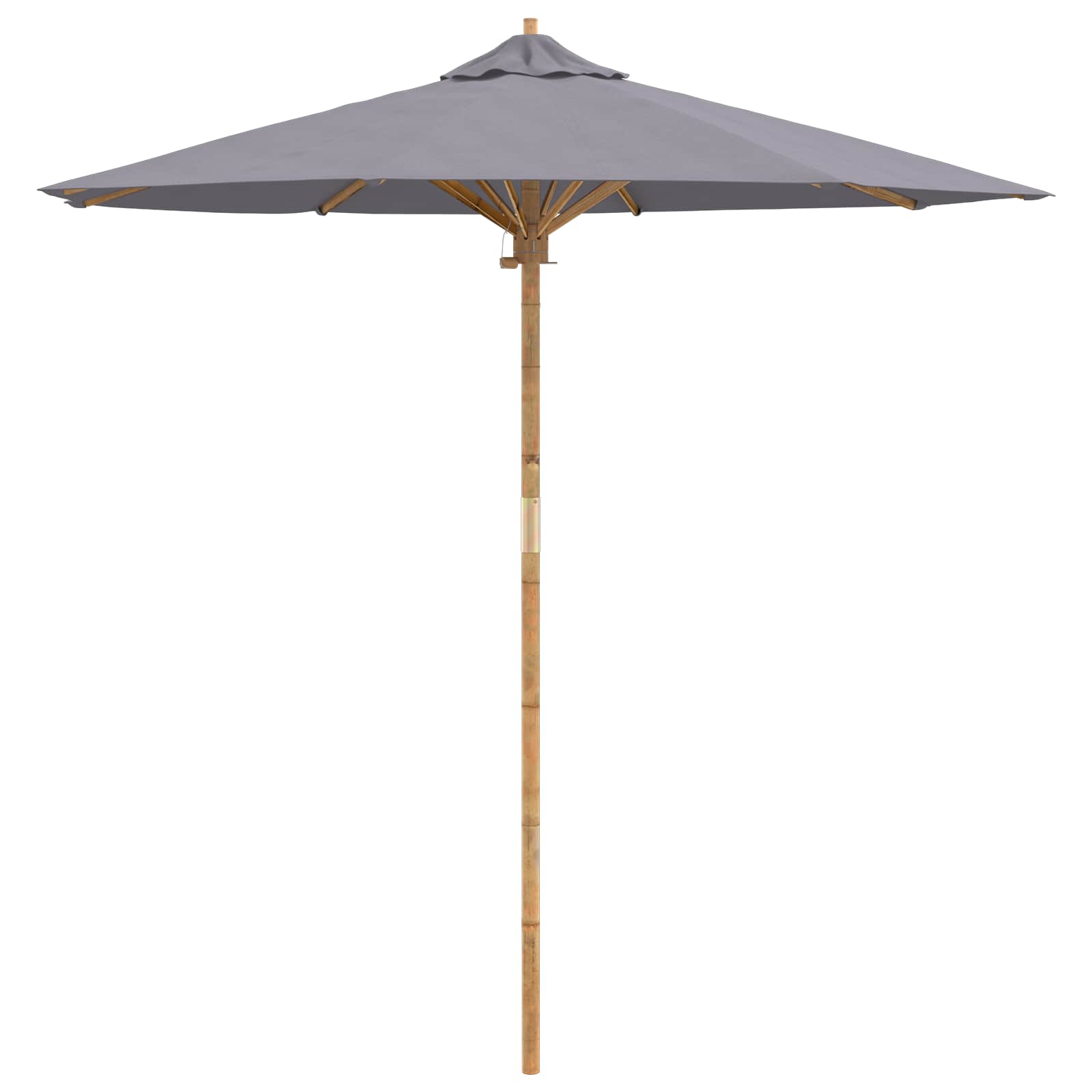 Vrtni suncobran Tamno siva Ø 217 x 230 cm bambus