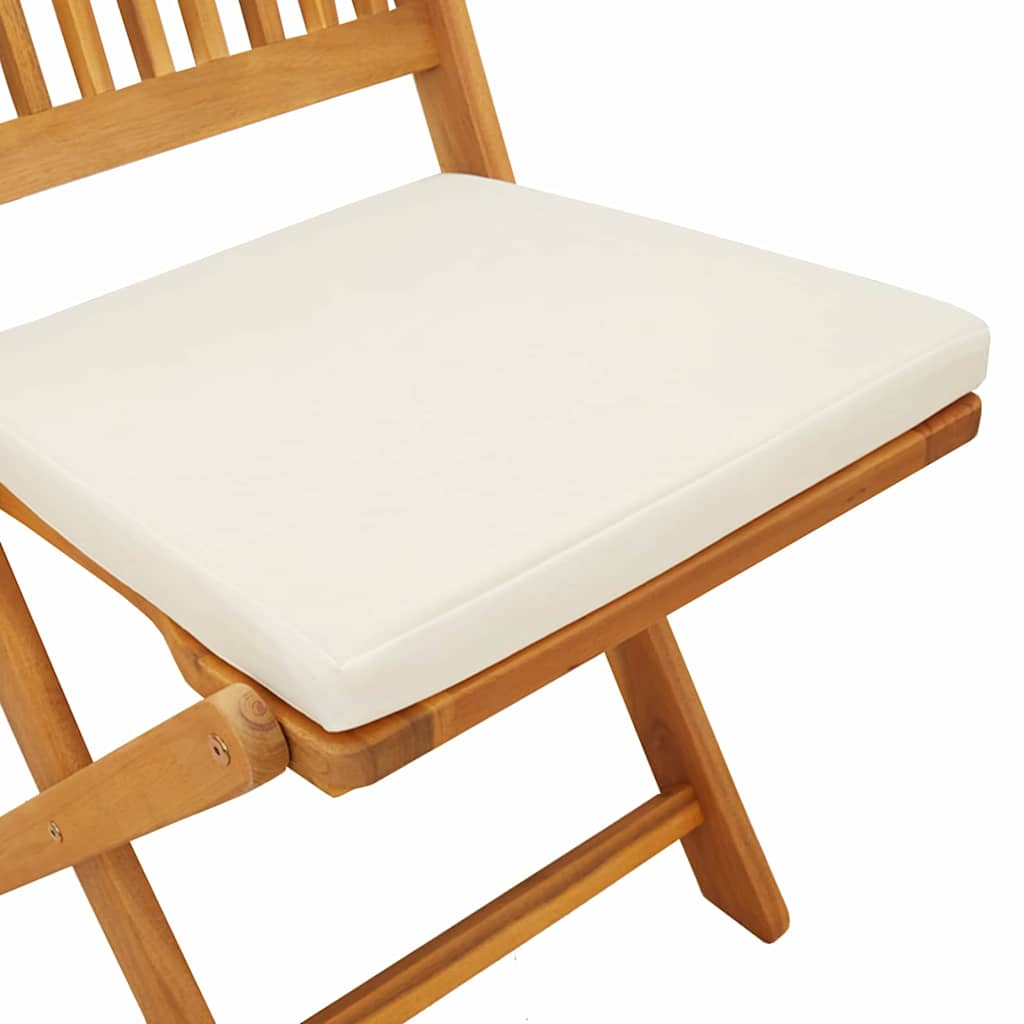 Sklopiva stolica s jastukom 4 pcs Bijelo 49 x 57,5 x 92 cm