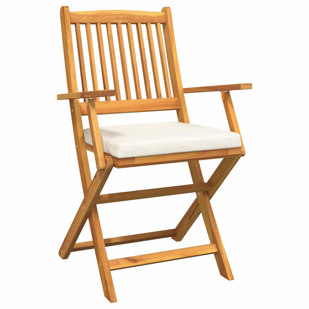 Sklopiva stolica s jastukom 4 pcs Bijelo 49 x 57,5 x 92 cm