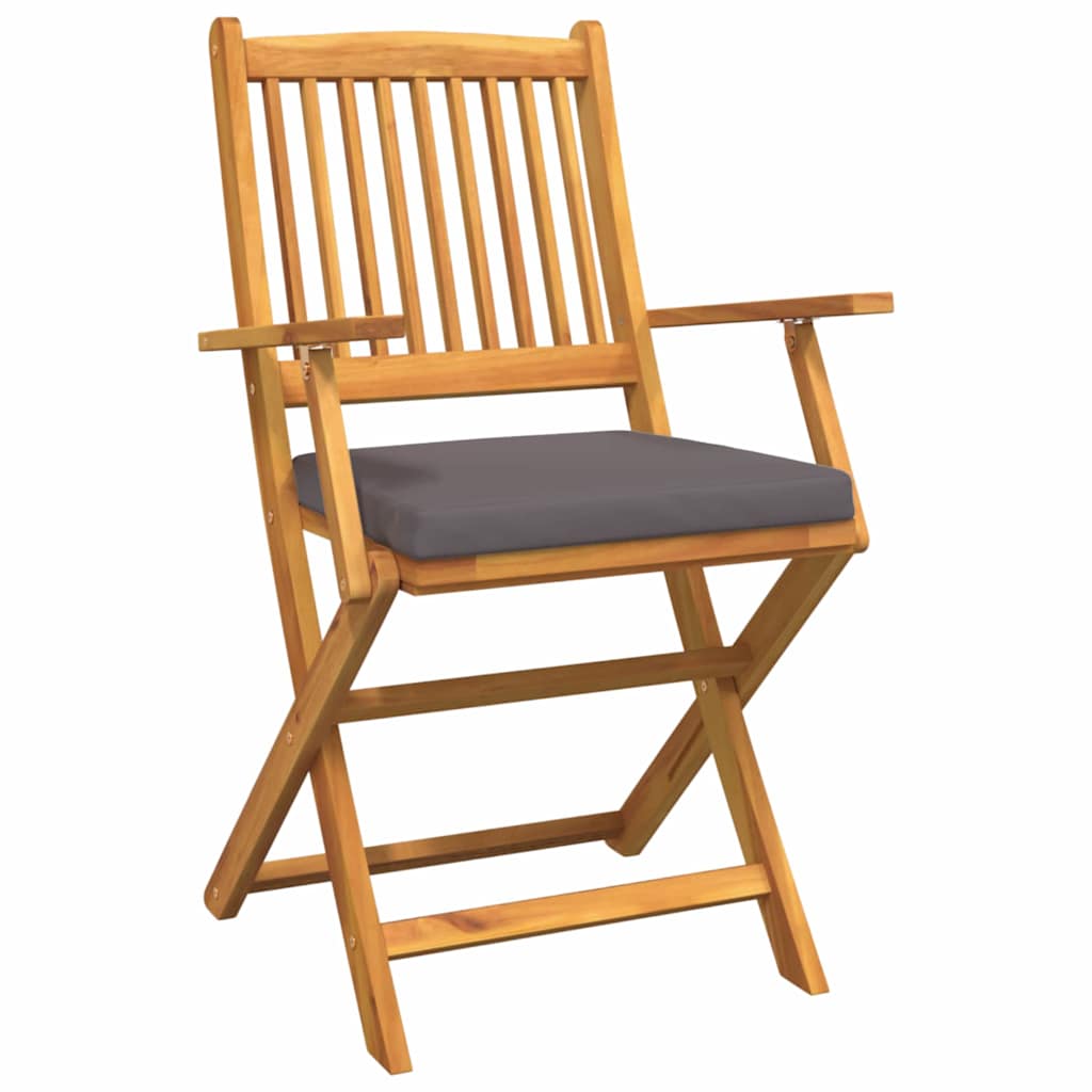 Sklopiva stolica s jastukom 4 pcs Siva 49 x 57,5 x 92 cm