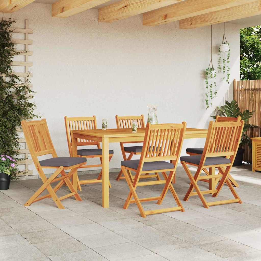 Sklopiva stolica s jastukom 6 pcs Siva 49 x 57,5 x 92 cm
