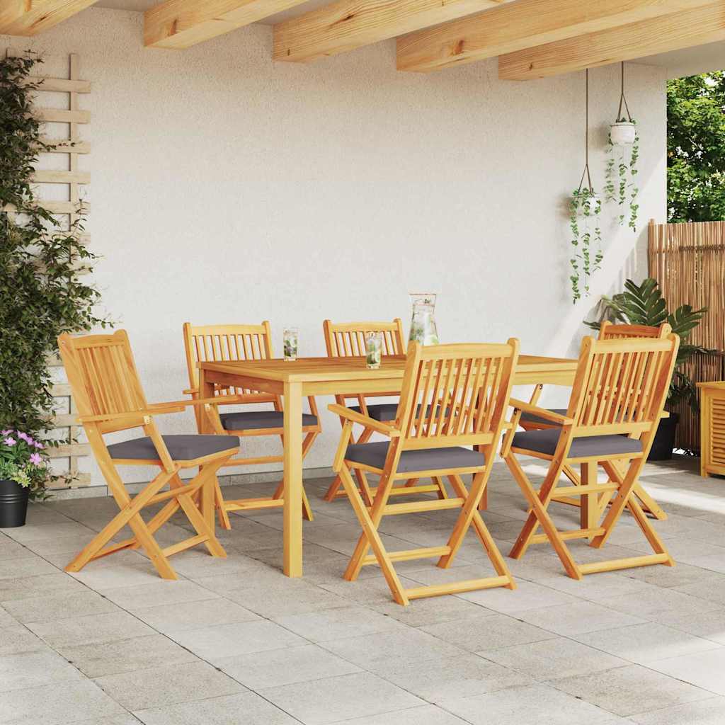Sklopiva stolica s jastukom 6 pcs Siva 49 x 57,5 x 92 cm