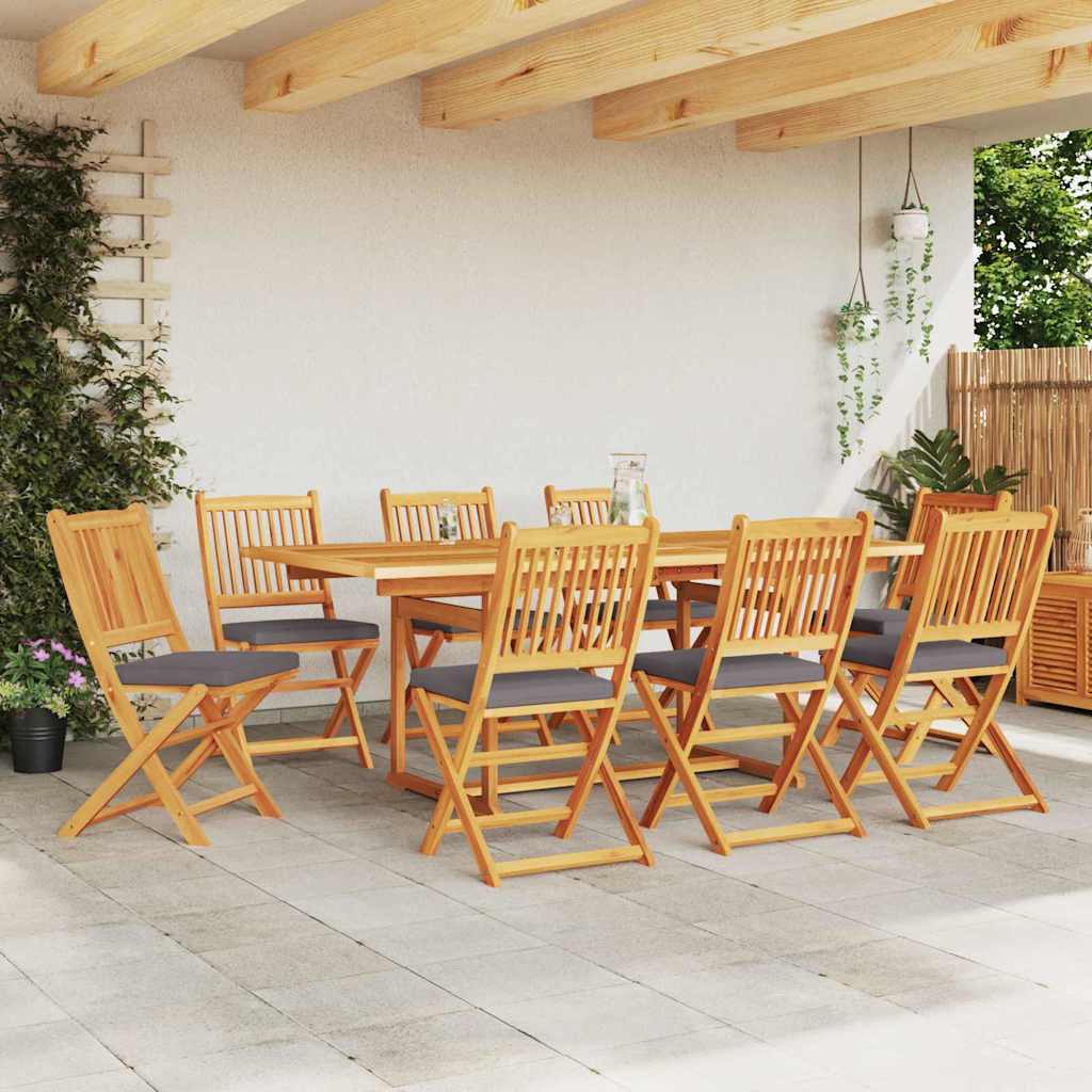 Sklopiva stolica s jastukom 8 pcs Siva 49 x 57,5 x 92 cm