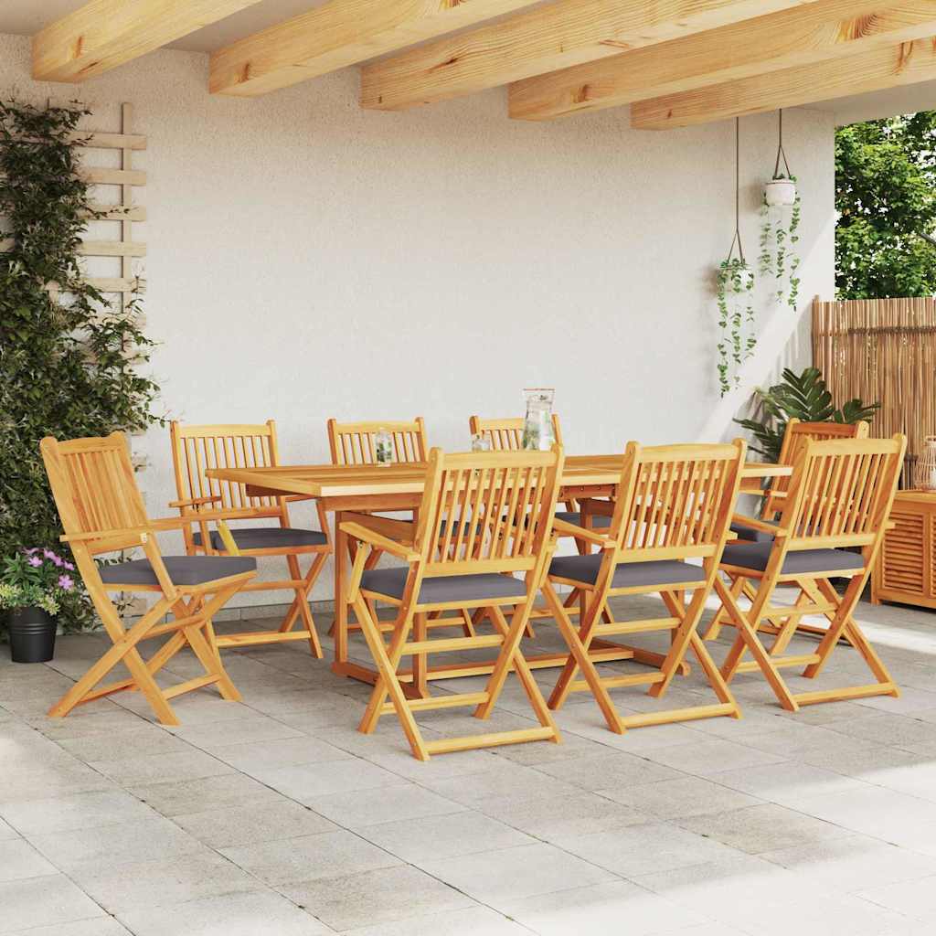 Sklopiva stolica s jastukom 8 pcs Siva 49 x 57,5 x 92 cm