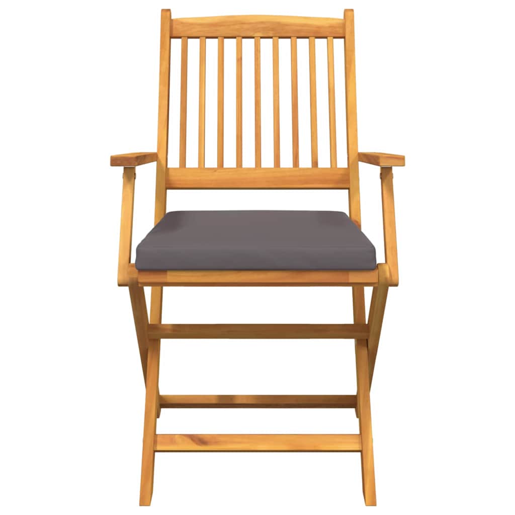 Sklopiva stolica s jastukom 8 pcs Siva 49 x 57,5 x 92 cm