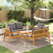 Bistro set s jastukom 5 pcs Smeđa Čvrsto drvo akacije