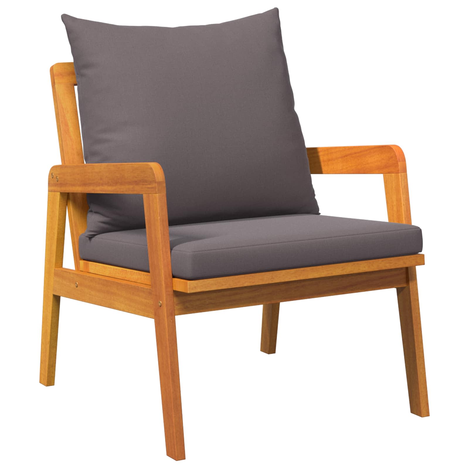 Bistro set s jastukom 5 pcs Smeđa Čvrsto drvo akacije