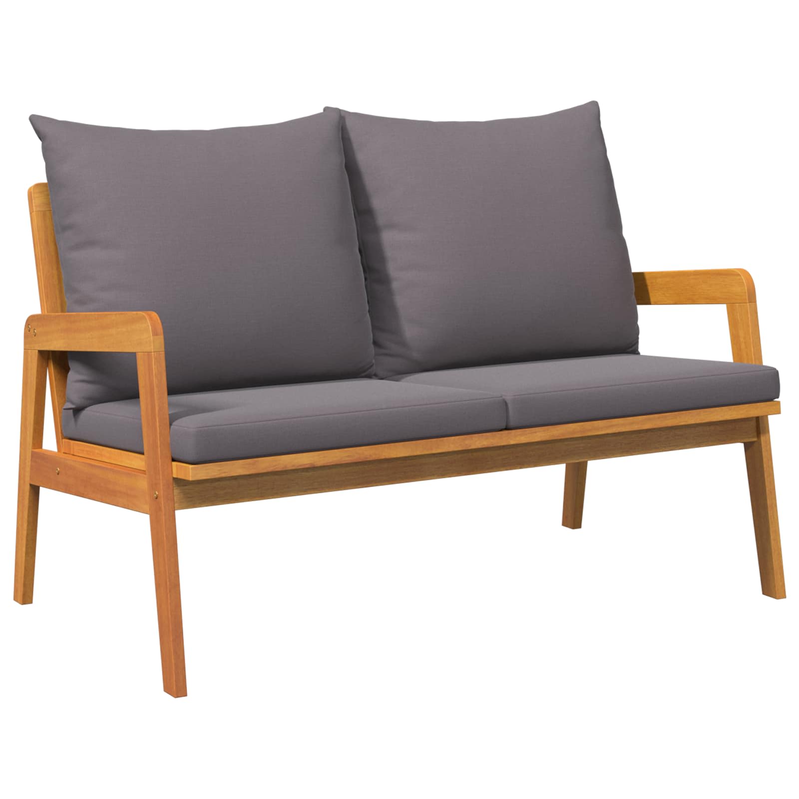Bistro set s jastukom 5 pcs Smeđa Čvrsto drvo akacije