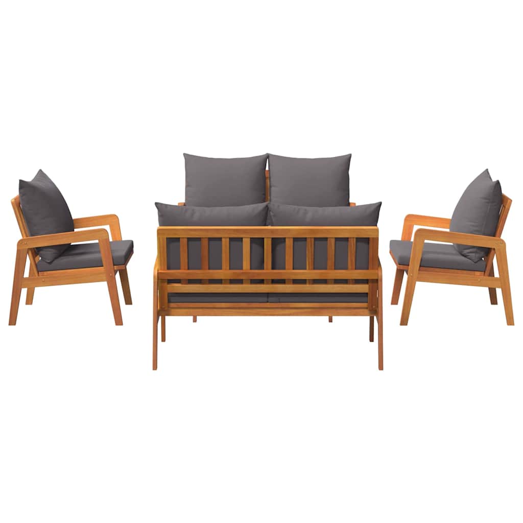 Bistro set s jastukom 5 pcs Smeđa Čvrsto drvo akacije