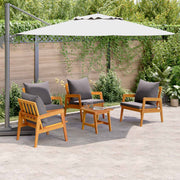 Bistro set s jastukom 5 pcs Smeđa Čvrsto drvo akacije