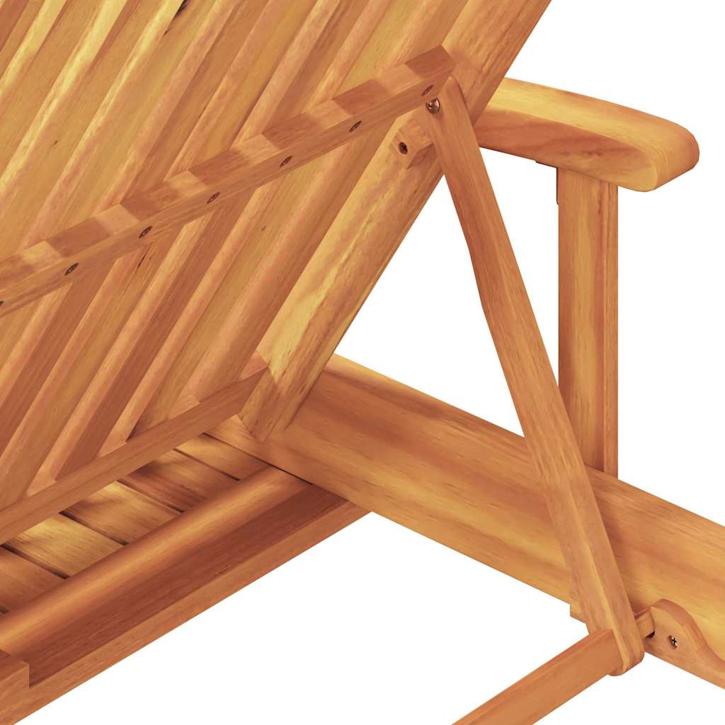 Ležaljka 2 pcs Crvena 200 x 67 x 84 cm Čvrsto drvo akacije