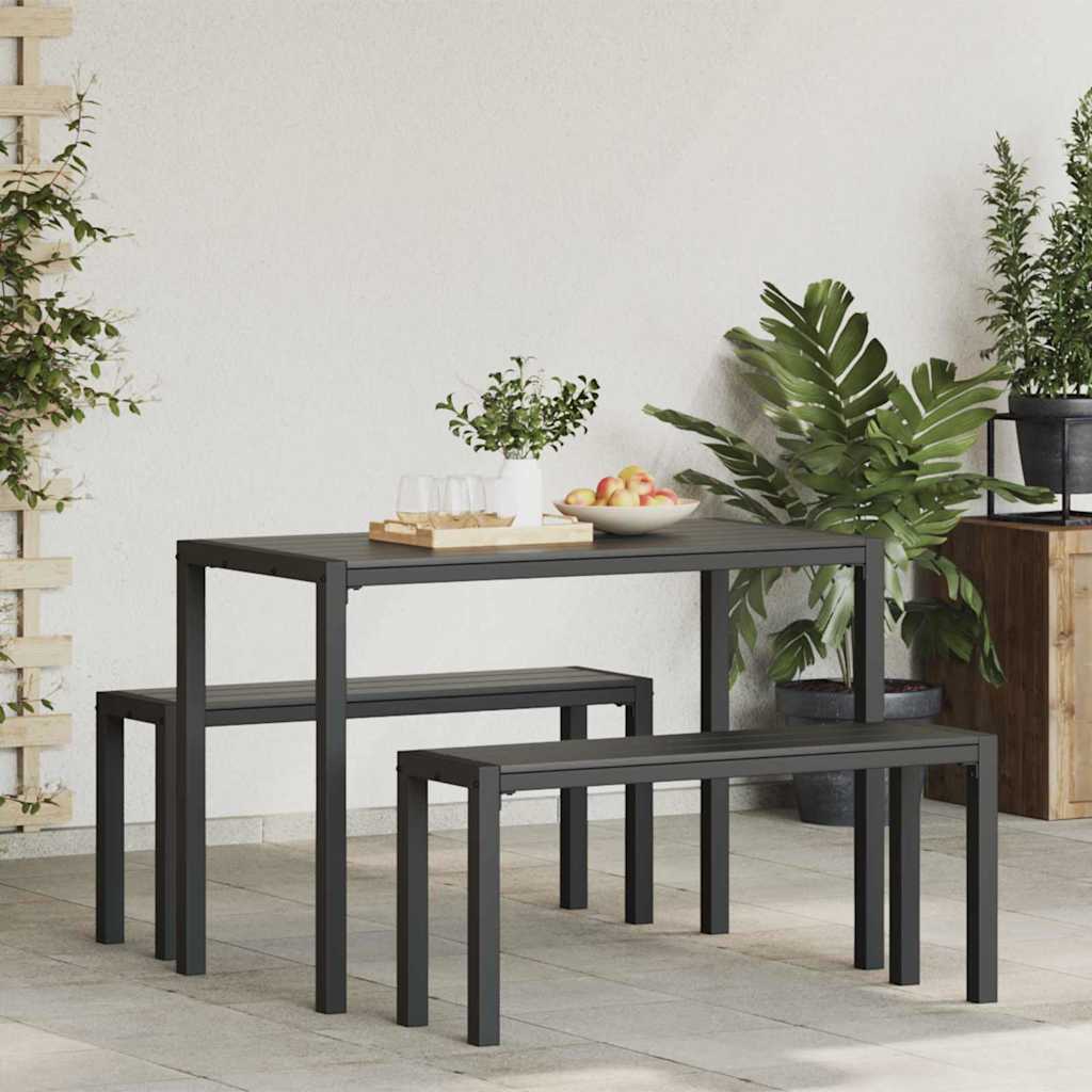 Vrtni set za objed 3 pcs Antracit Čelik