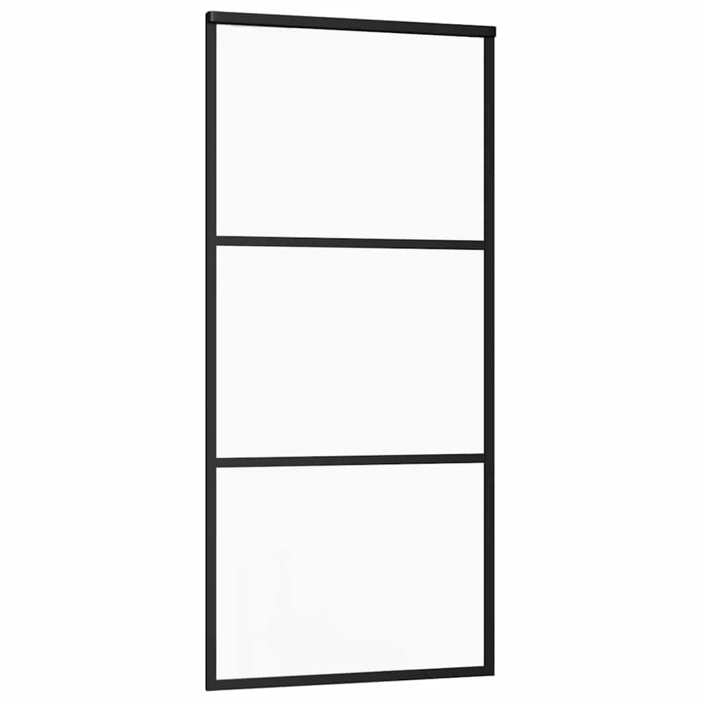 Klizna vrata s priborom 76 x 205 cm od ESG stakla i aluminija