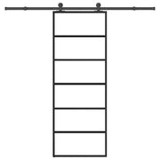 Klizna vrata s priborom 76 x 205 cm od ESG stakla i aluminija