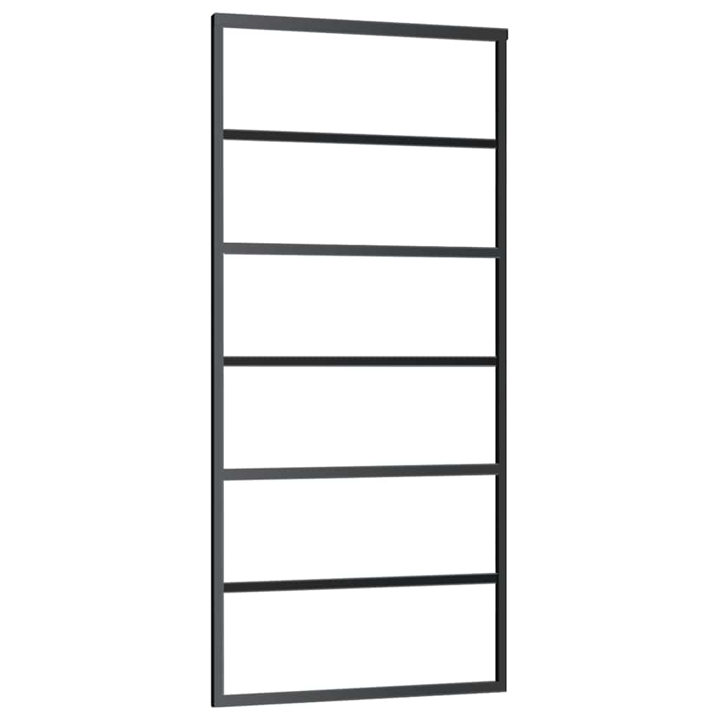 Klizna vrata s priborom 90 x 205 cm od ESG stakla i aluminija