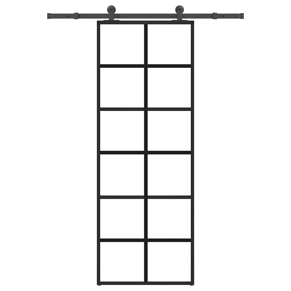 Klizna vrata s priborom 76 x 205 cm od ESG stakla i aluminija