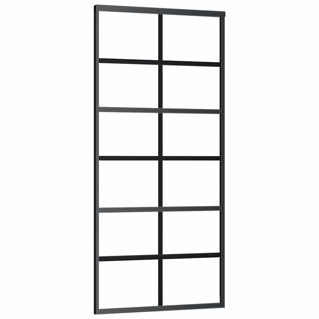 Klizna vrata s priborom 90 x 205 cm od ESG stakla i aluminija
