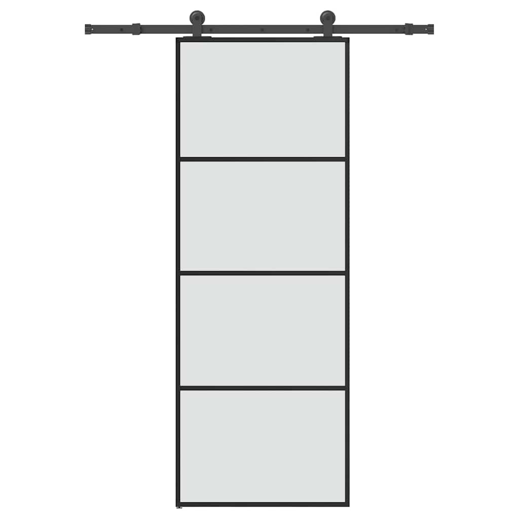 Klizna vrata s priborom 76 x 205 cm od ESG stakla i aluminija