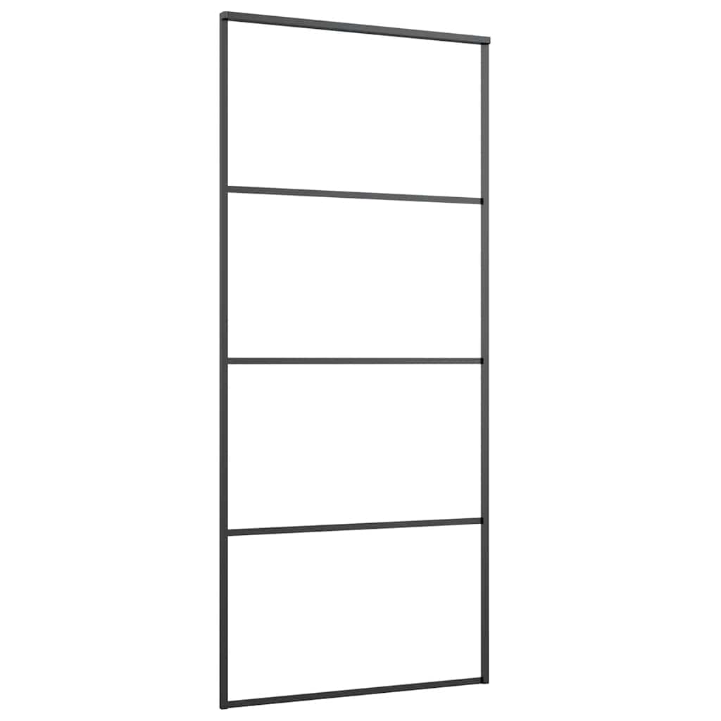 Klizna vrata s priborom 90 x 205 cm od ESG stakla i aluminija