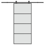 Klizna vrata s priborom 90 x 205 cm od ESG stakla i aluminija
