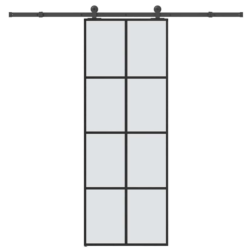 Klizna vrata s priborom 76 x 205 cm od ESG stakla i aluminija