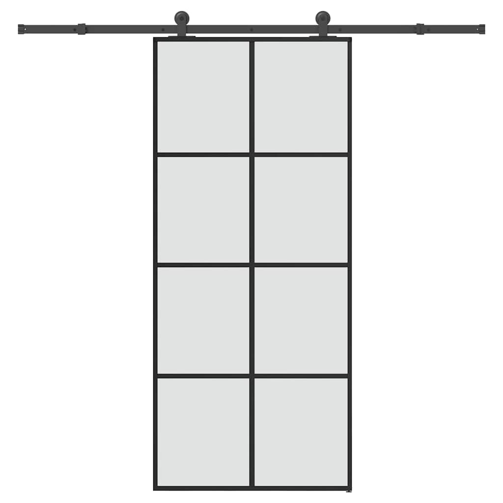 Klizna vrata s priborom 90 x 205 cm od ESG stakla i aluminija