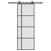 Klizna vrata s priborom 76 x 205 cm od ESG stakla i aluminija