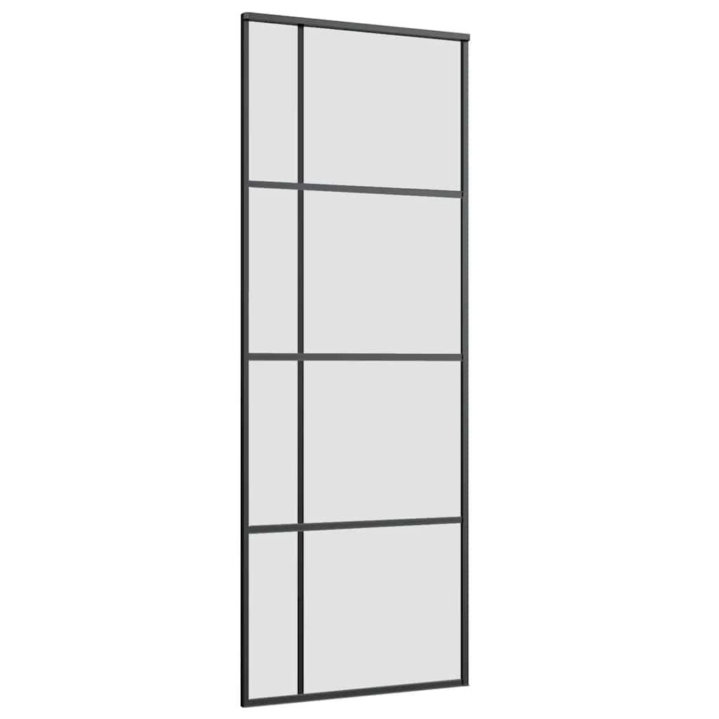 Klizna vrata s priborom 76 x 205 cm od ESG stakla i aluminija
