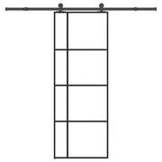 Klizna vrata s priborom 76 x 205 cm od ESG stakla i aluminija
