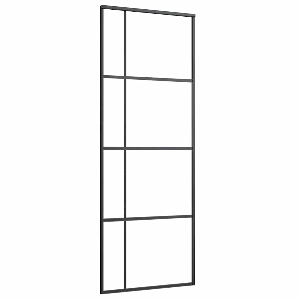Klizna vrata s priborom 76 x 205 cm od ESG stakla i aluminija