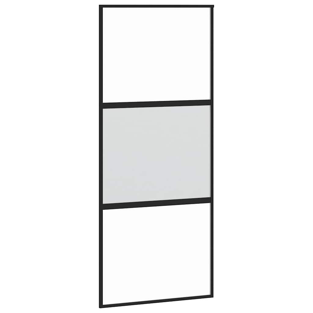 Klizna vrata s priborom 90 x 205 cm kaljeno staklo i aluminij