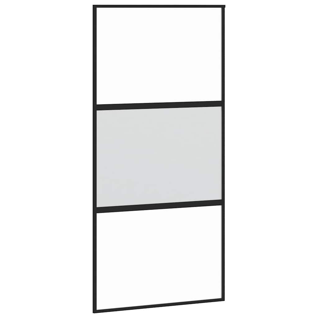 Klizna vrata s priborom 102,5x205 cm kaljeno staklo i aluminij