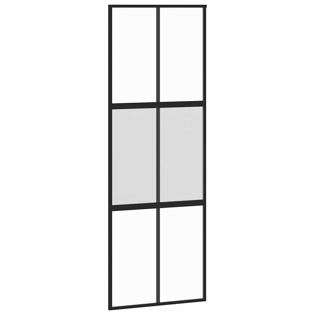Klizna vrata s priborom 76 x 205 cm kaljeno staklo i aluminij