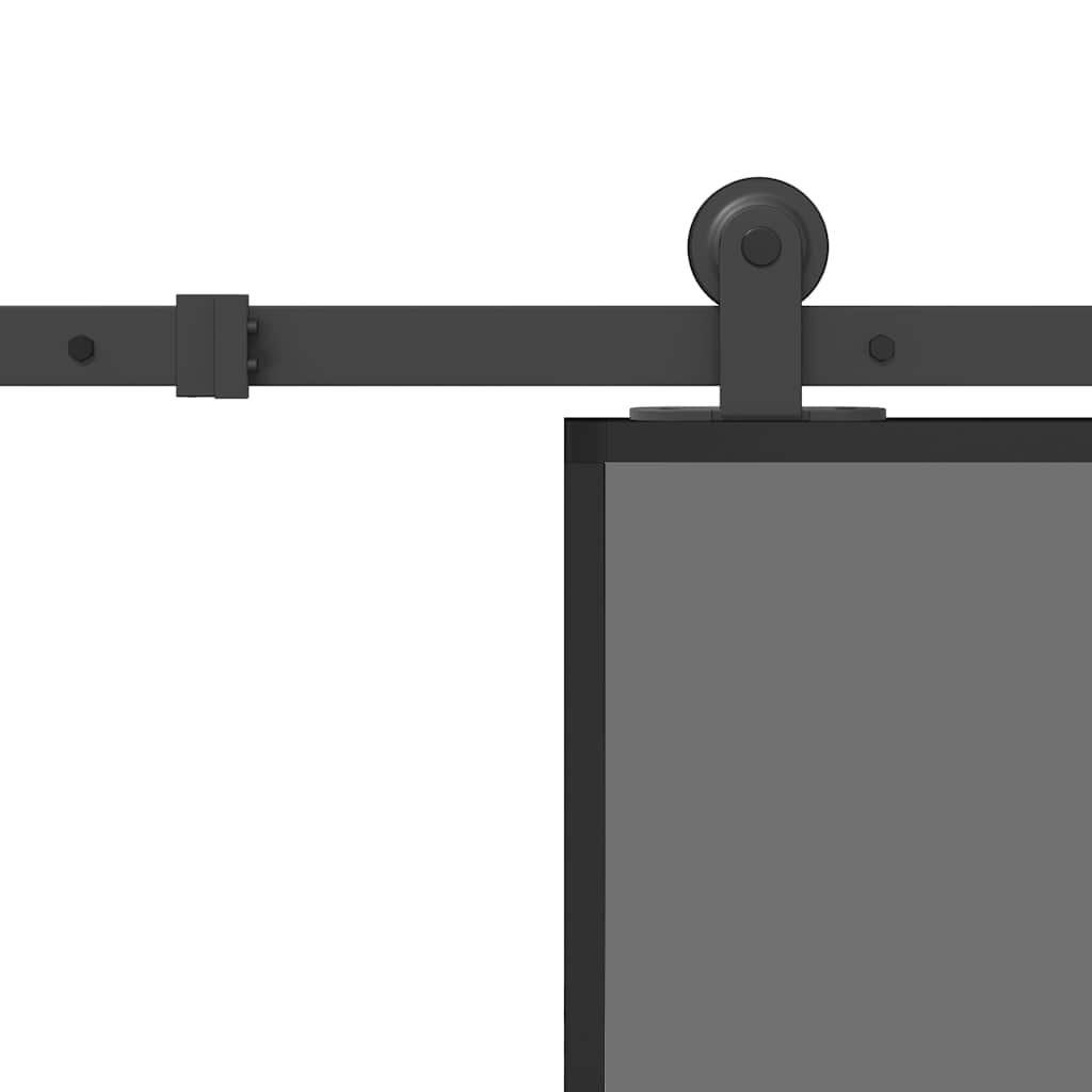 Klizna vrata s priborom 90 x 205 cmkaljeno staklo i aluminij
