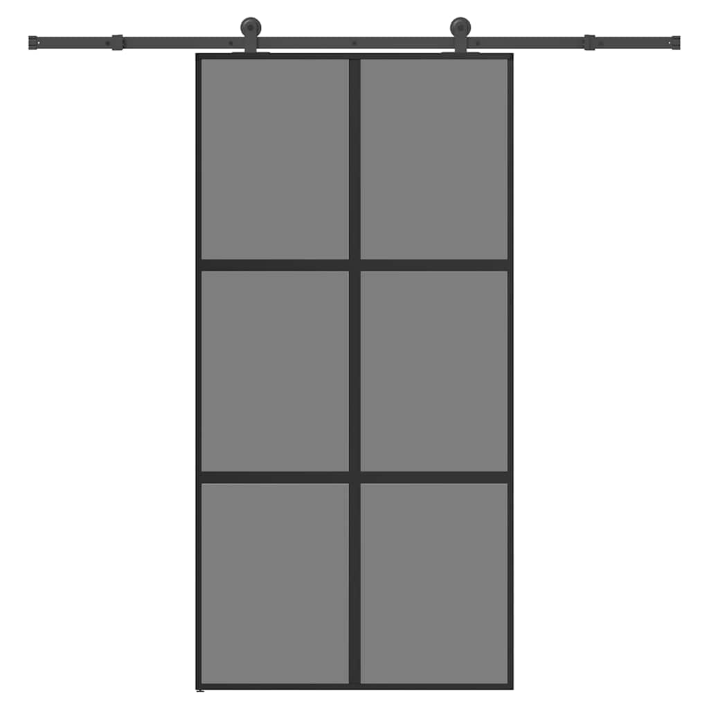 Klizna vrata s priborom 102,5x205 cm kaljeno staklo i aluminij