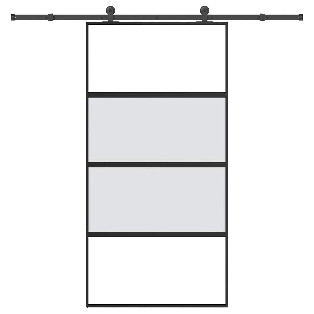 Klizna vrata s priborom 102,5x205 cm kaljeno staklo i aluminij