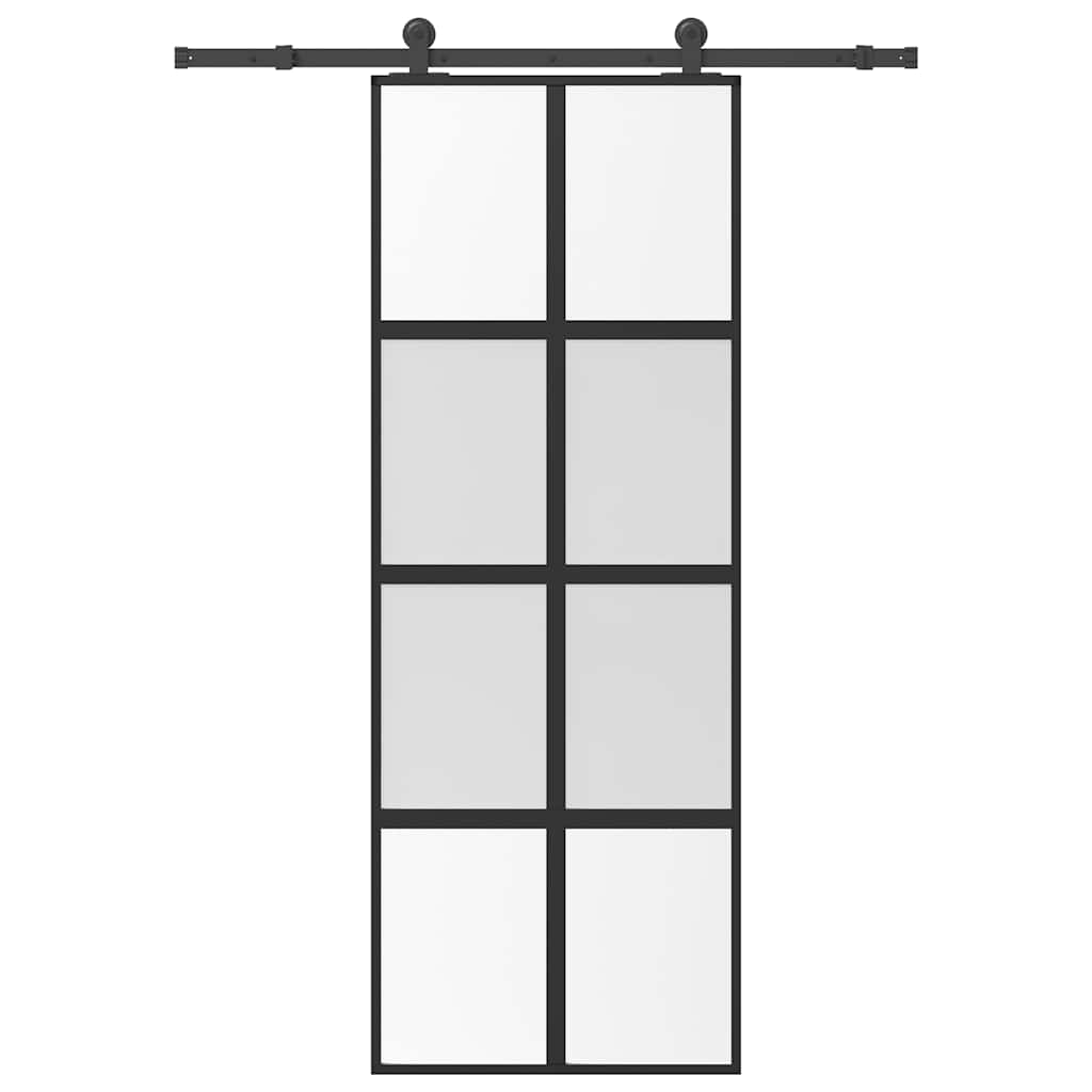 Klizna vrata s priborom 76 x 205 cm kaljeno staklo i aluminij