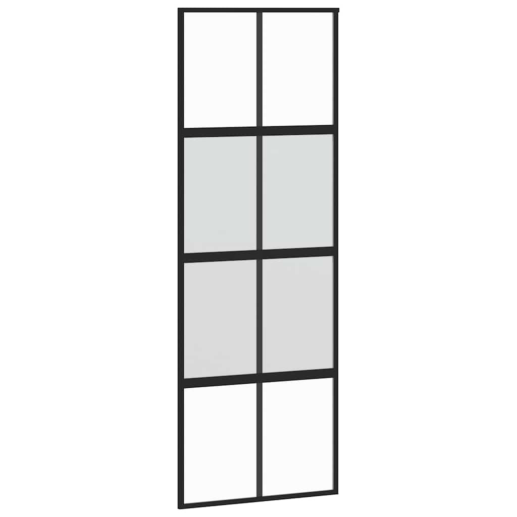 Klizna vrata s priborom 76 x 205 cm kaljeno staklo i aluminij