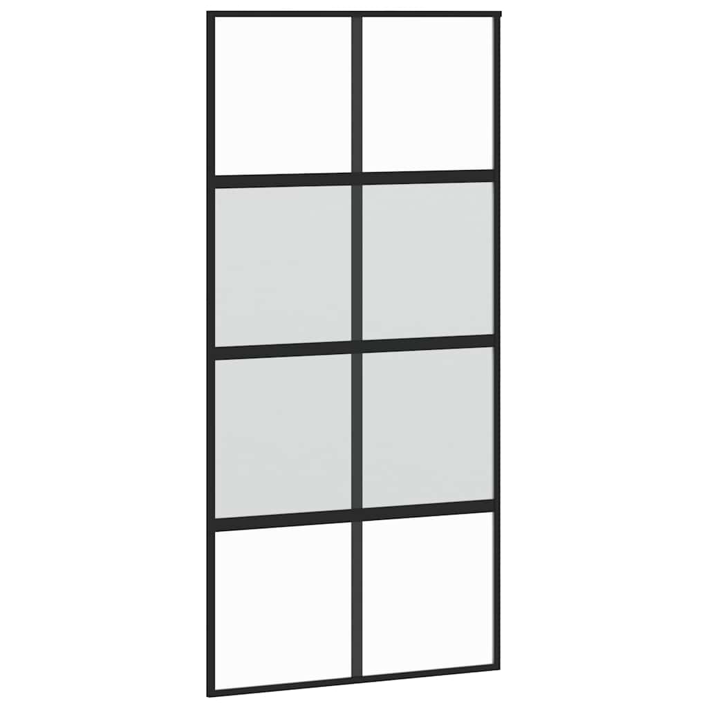 Klizna vrata s priborom 102,5x205 cm kaljeno staklo i aluminij