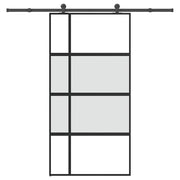 Klizna vrata s priborom 102,5x205 cm kaljeno staklo i aluminij