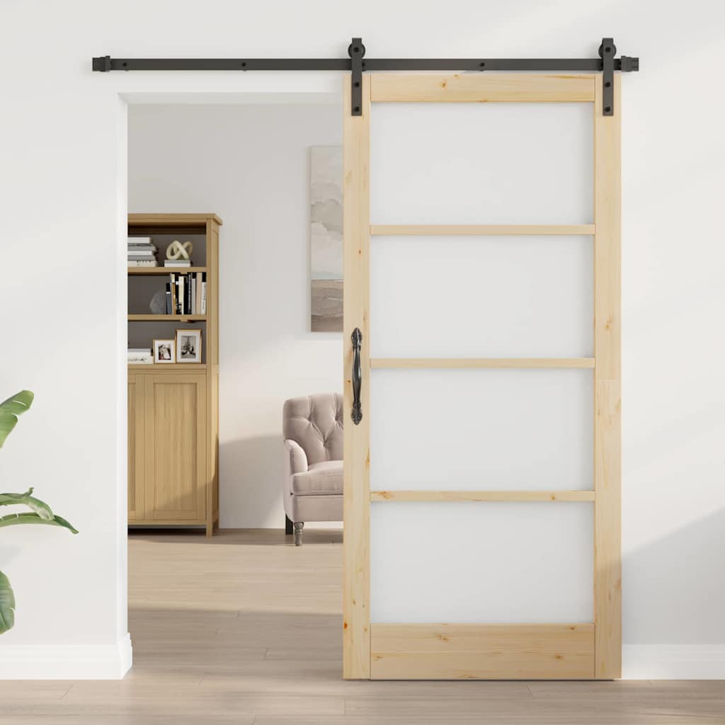 Klizna vrata ORKDAL Prirodna i crna 93 x 202 cm